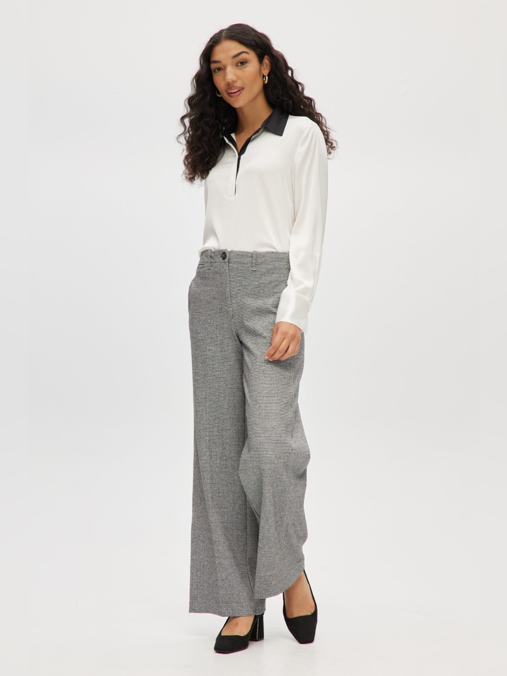 NWT Hilary Radley Black Off White Brushed Straight Leg Dress Work Pants Size 8